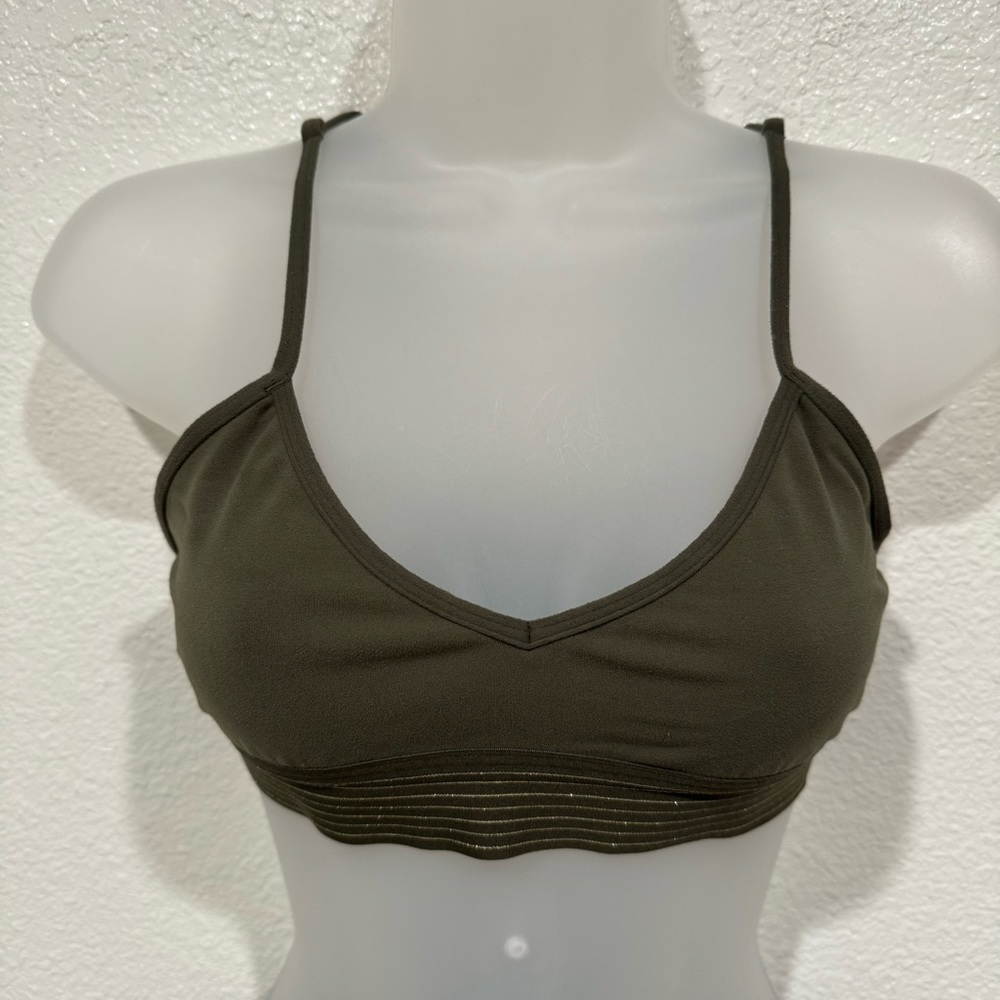 lululemon armory green principal dancer workout gym sports bra bralette tank top